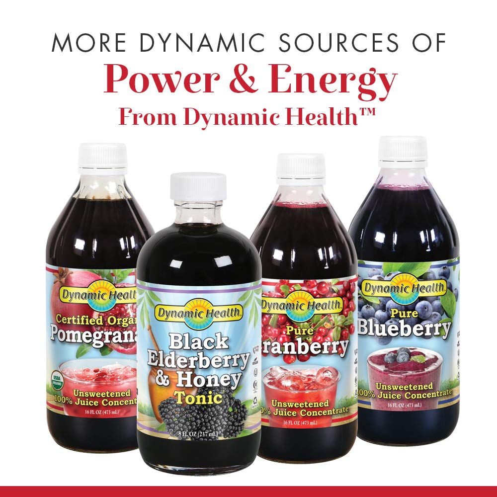 Dynamic Health Organic Tart Cherry Juice Concentrate - Unsweetened Montmorency Tart Cherry Juice, for Men & Women, Source of Vitamins A, C, K