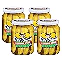 Best Maid Products - 24 Ounce Glass Jars Baby - Dill, Kosher, Hamburger Slices, Garlic Bites, Habanero Chips, & Xtreme Hot Pickles (4 Pack, Kosher