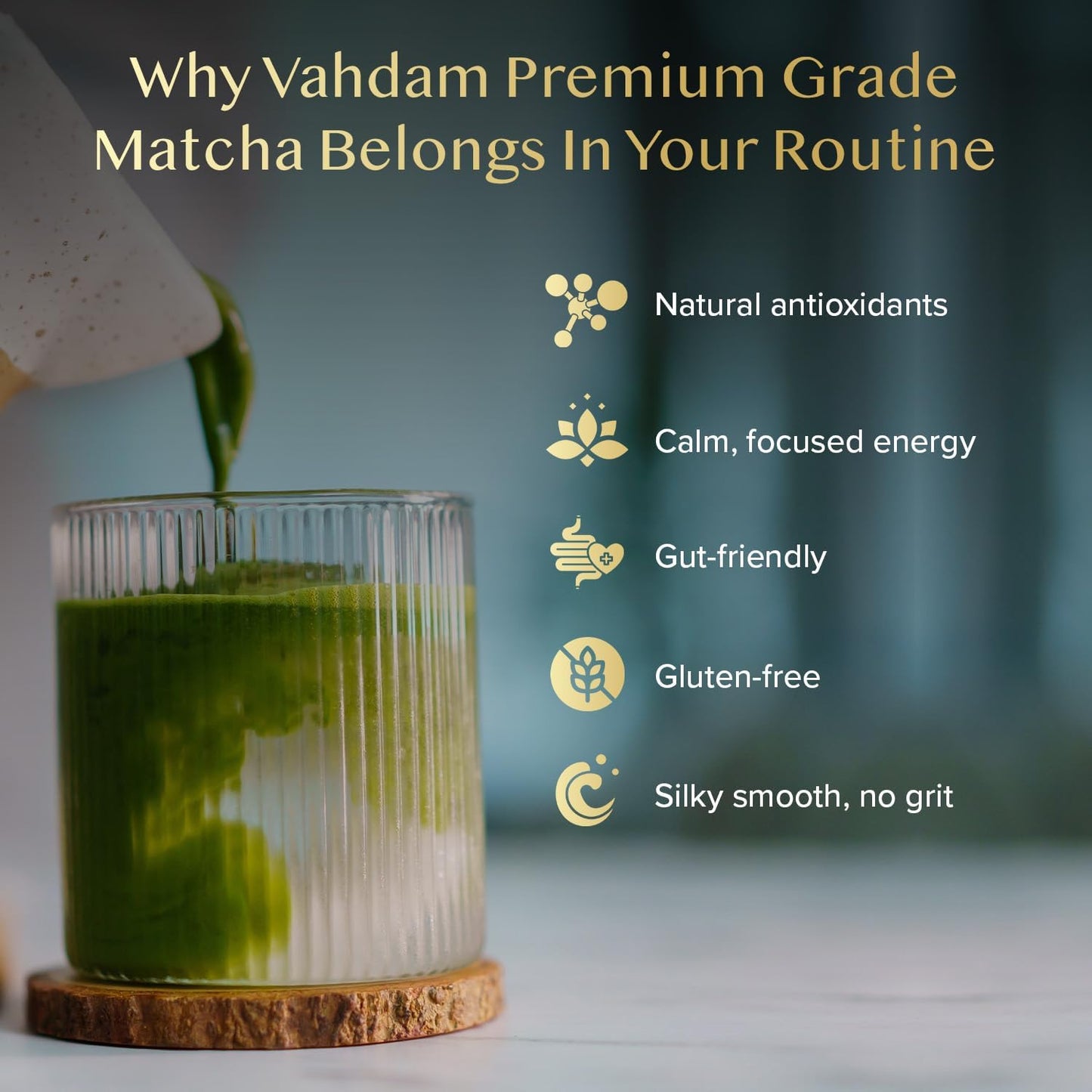 VAHDAM Premium Matcha Green Tea Powder 50g | Shizuoka, Japan Origin | Mild & Balanced Taste | Ideal for Tea, Lattes and Smoothies
