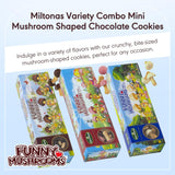 Miltonas Variety Combo Mini Mushroom Shaped Chocolate Cookies - Assorted Funny Chocolate Mushrooms with Crunchy Bite-Sized Pieces - Perfect