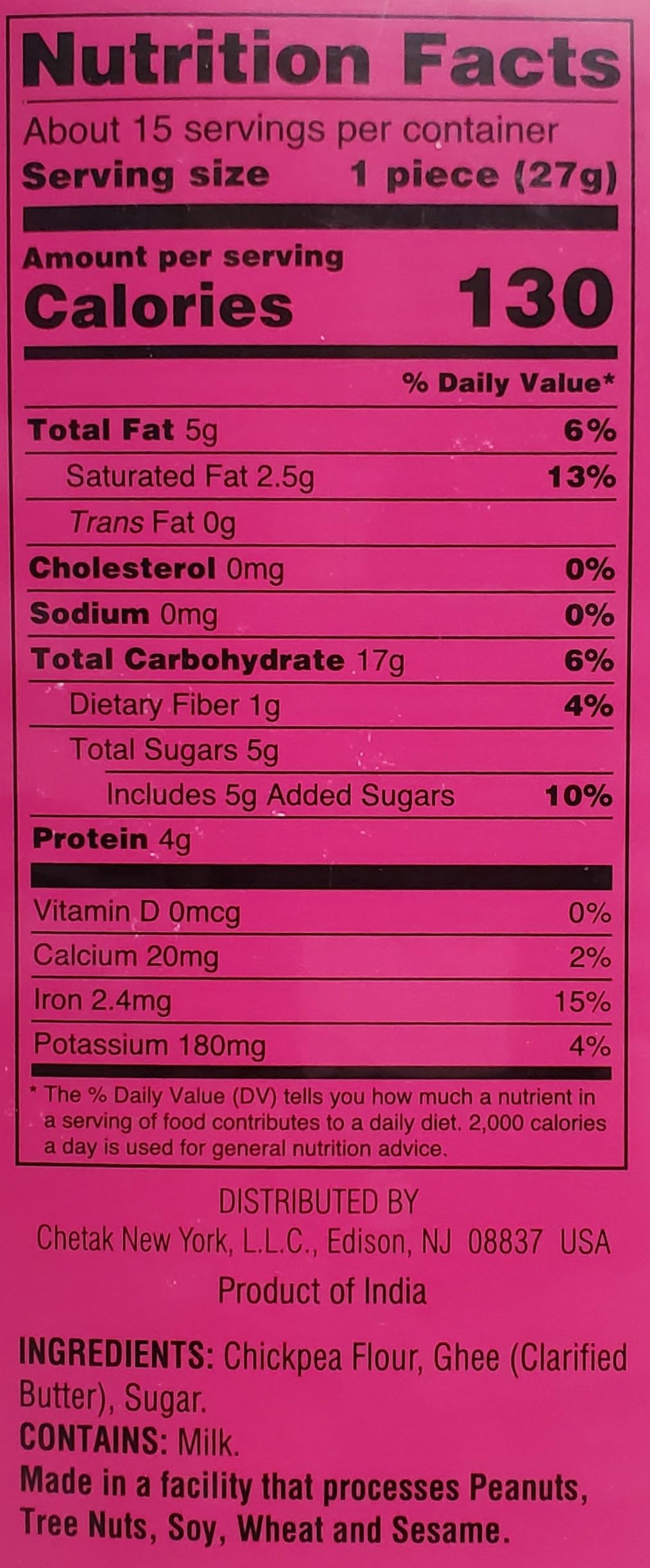 Besan Barfi Pure Ghee (14.1oz)