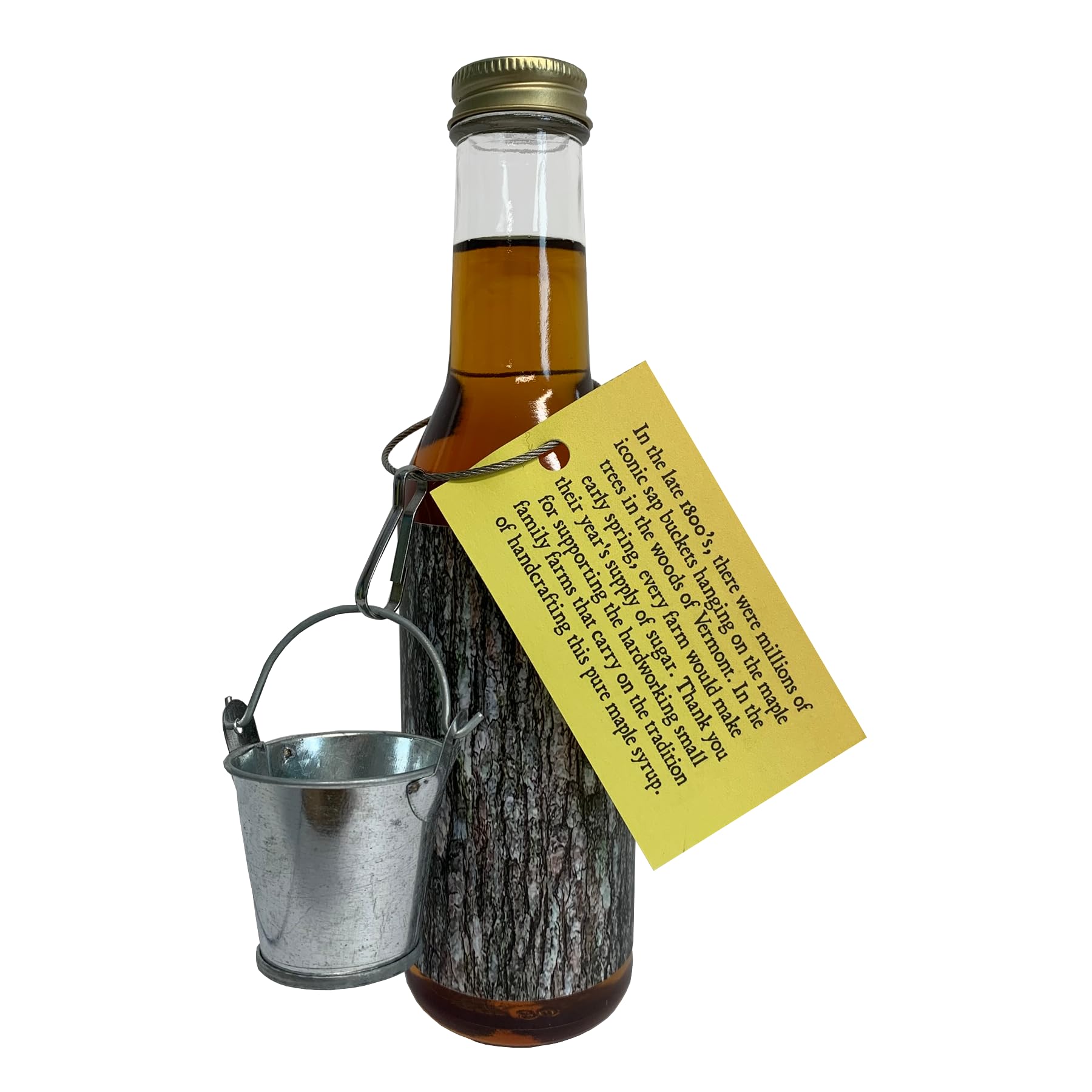 Vermont Maple Syrup, Pure, Small-Batch, Handcrafted on Small Family Farms by MAPLE FARMERS, 8.5 oz Glass Bottle with Decorative Metal Sap Bucket