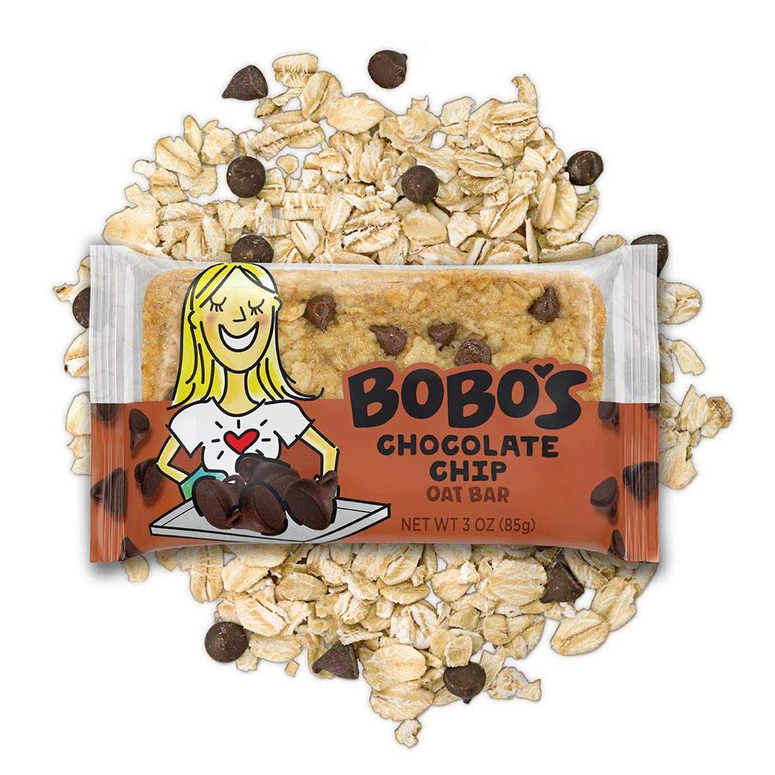 Bobo's Chocolate Chip Oat Bars, Simple Ingredients, Whole Grain Oats, Plant Based, Gluten Free Breakfast Bars, Non-GMO, Healthy Snacks for Adults