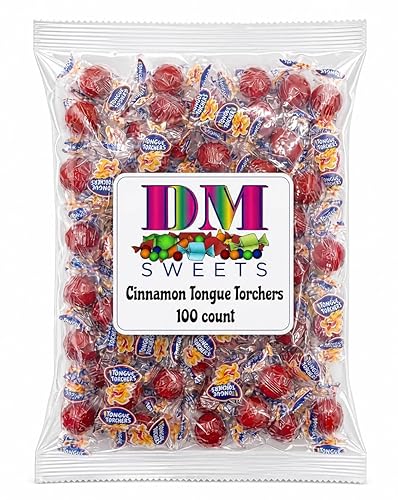 Tongue Torchers Cinnamon Candy 100 Piece Bag - Spicy Hot Hard Individually Wrapped Red Sweets Bulk Fiery Flavor Treats