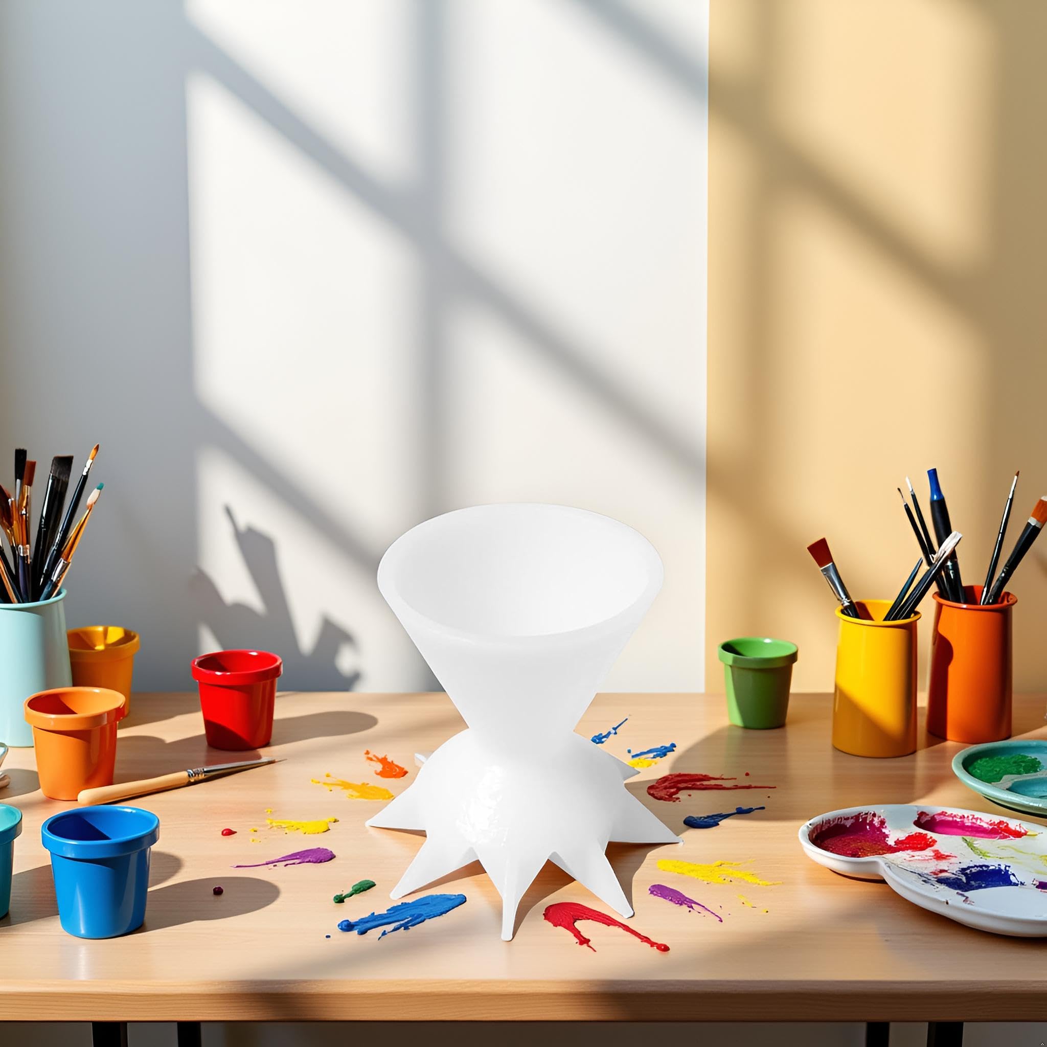 White Paint Strainer - Paint Pouring Cup, Split Cup for Paint Pouring Supplies Tools, Paint Pouring Supplies Cups Paint Pouring Strainers, Aint