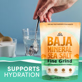 Baja Coastal - Baja Mineral Sea Salt, Fine Grind, 1lb - 16oz. 100% Organic & Unrefined, Rich in Essential Minerals, Low Sodium Salt, Perfect for