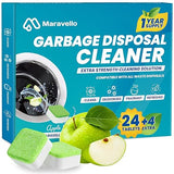 Maravello Garbage Disposal Cleaner and Deodorizer 28 Tablets Sink Foaming Garbage Disposer Freshener - Kitchen Drain Cleaning Pods with Apple Fresh