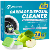 Maravello Garbage Disposal Cleaner and Deodorizer 28 Tablets Sink Foaming Garbage Disposer Freshener - Kitchen Drain Cleaning Pods with Apple Fresh