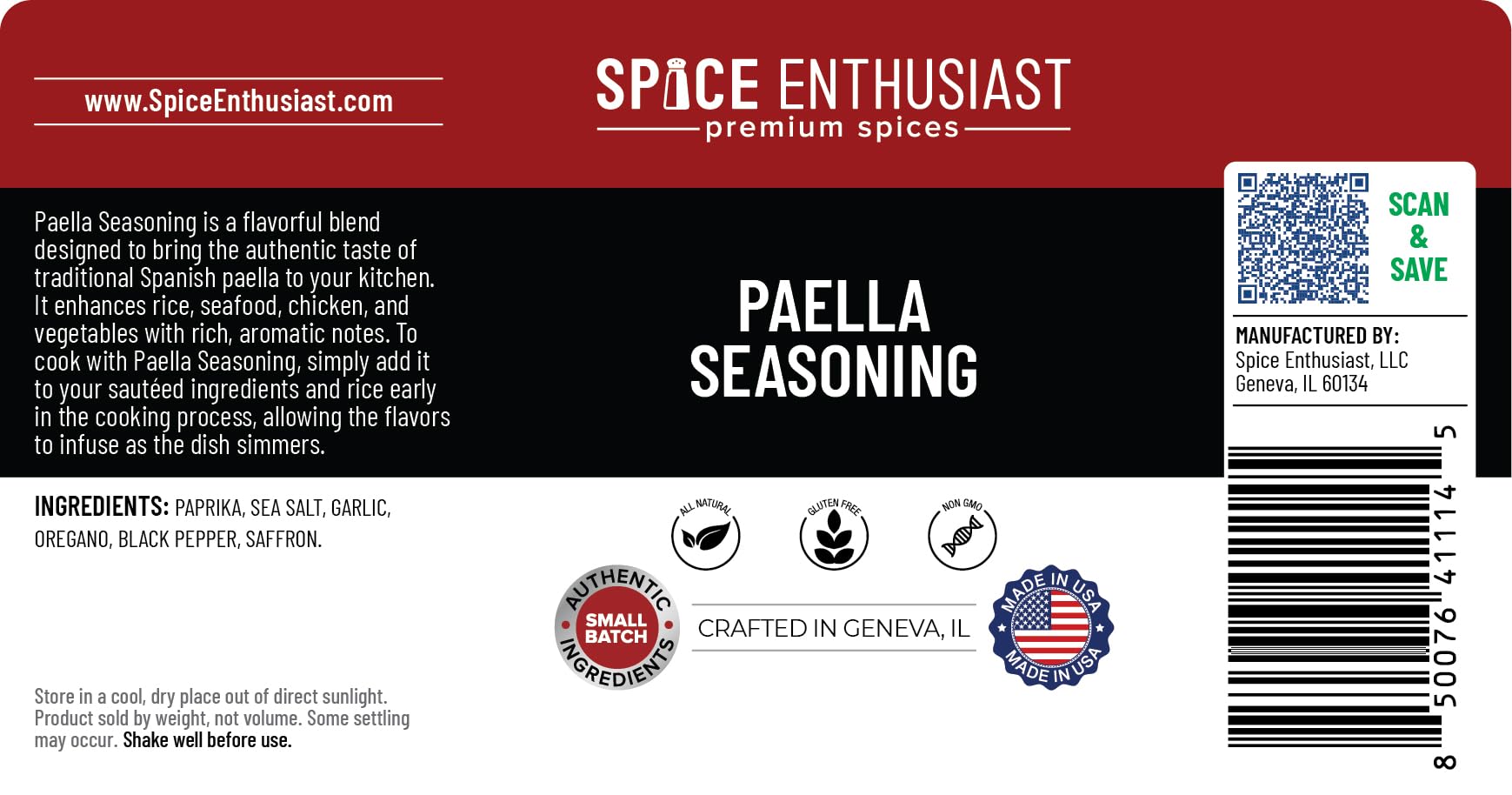 Spice Enthusiast Paella Seasoning - 4 oz
