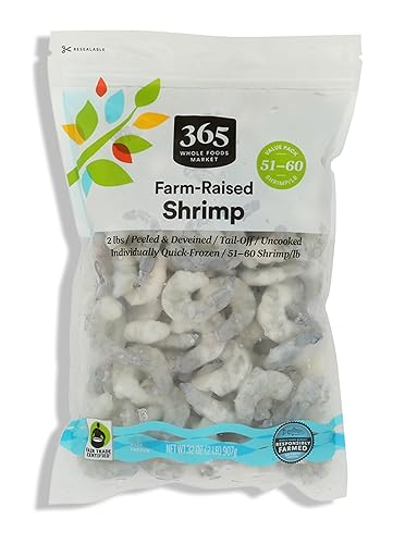 365 by Whole Foods Market Tail-Off Shrimp 51-60 Count Value Pack, 32 OZ