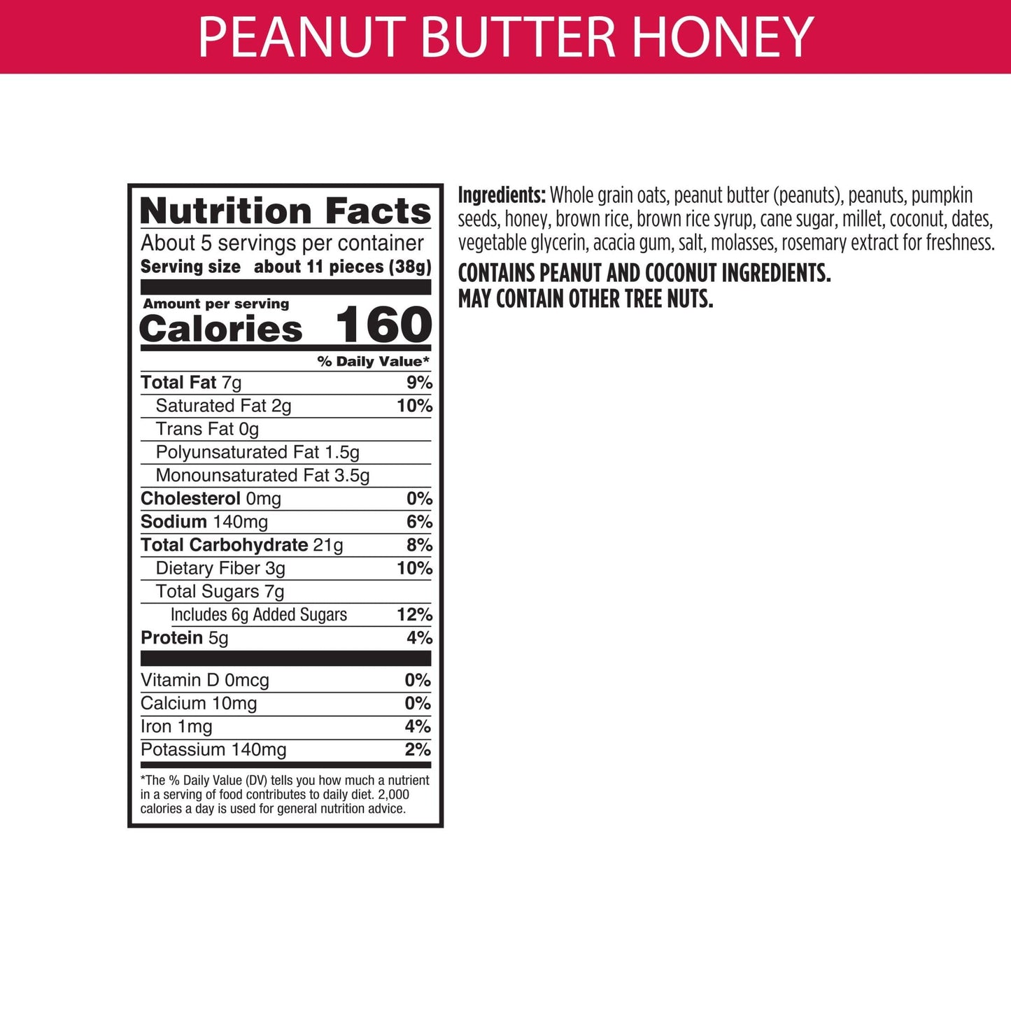 Bear Naked Granola Bites, Vegetarian, Gluten Free Snacks, Peanut Butter and Honey, 7.2oz Bag (1 Bag)
