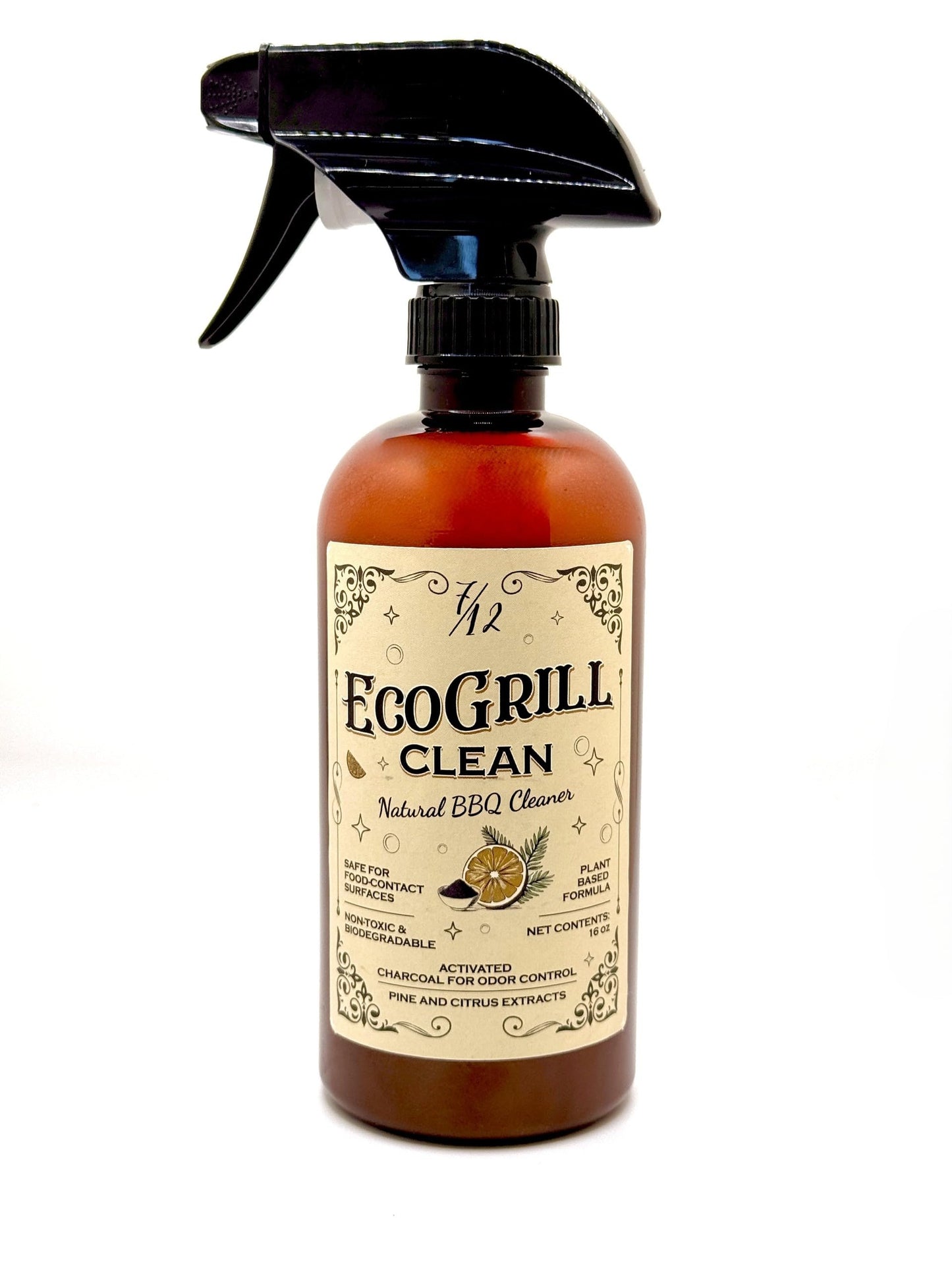All-Natural BBQ Grill Cleaner & Degreaser | Spray, Wait & Wipe - Plant-Based Heavy Duty Griddle Cleaner, Fresh Citrus Scent, Non-Toxic Fume-Free