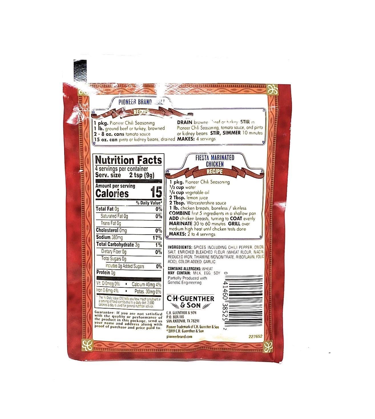 Pioneer Chili Seasoning Mix 1.25oz - 1 package