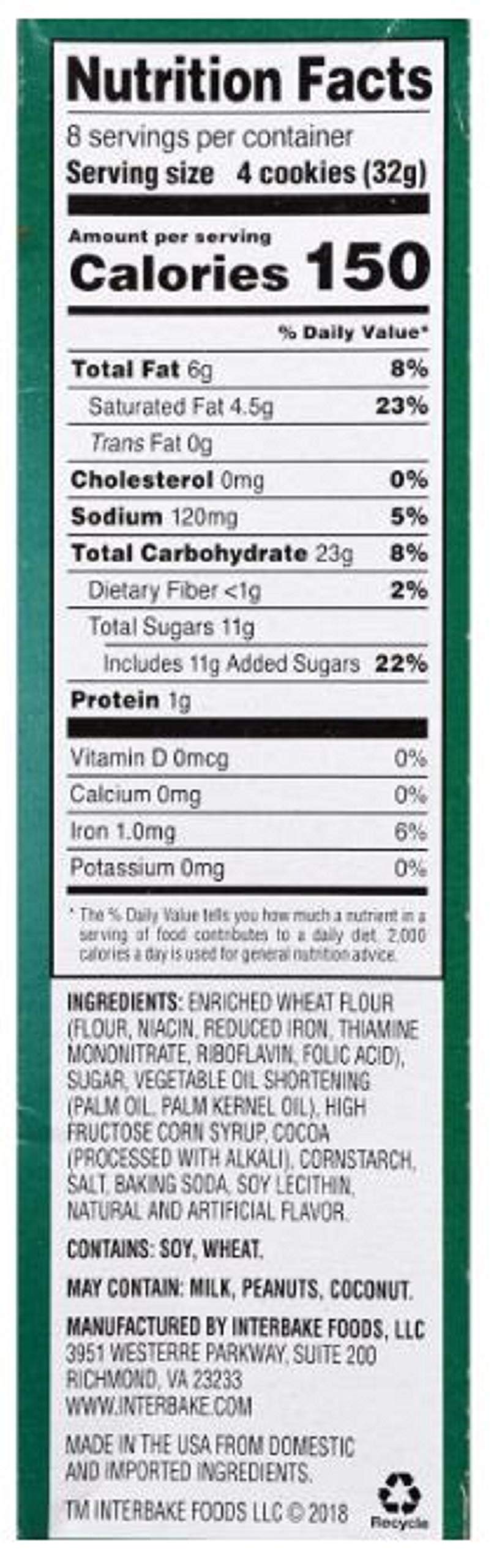 Oven Baked Fudge Mint Cookies, 4 Boxes (Total 36 oz)