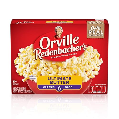 Orville Redenbacher’s Microwave Popcorn, Ultimate Butter Flavor, 3g Fiber Per Serving, 3.29 oz., 6-Count