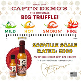 CAPTAIN DEMO's TRIPLE TRUFFLE Red Hot Pepper Sauce - Three Bottle Pack with TWO Bonus Travel Bottles, Gourmet Hot Sauce With Black Truffle, Black