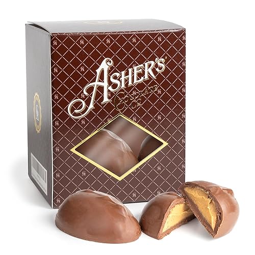 Asher's Chocolates, Sugar Free Milk Chocolate Eggs, Small Batches of Kosher Chocolate, Family Owned Since 1892, 13 Individually Wrapped Chocolate Eggs