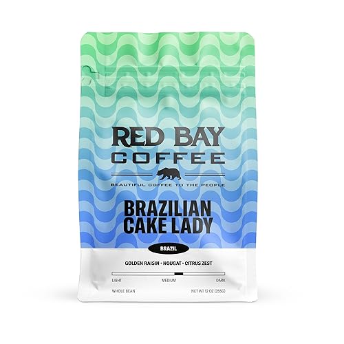 Red Bay Coffee Brazilian Cake Lady - Medium Roast Coffee Beans - Whole Bean Coffee - 10oz Resealable Pouch of Whole Bean Coffee