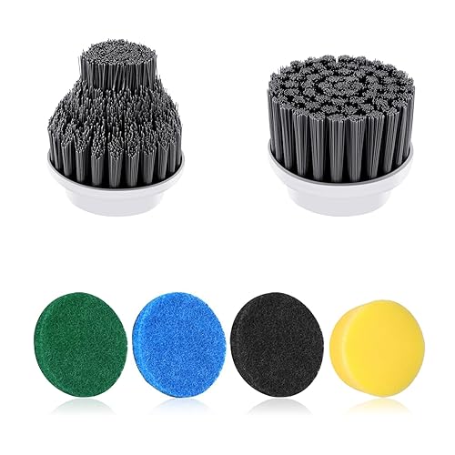 Electric Spin Scrubber Brush Heads Set for NOLYTH Power Spin Scrubber, 6 Pack Replaceable Brush Heads for Cleaning Corners Grout Stain on Stove