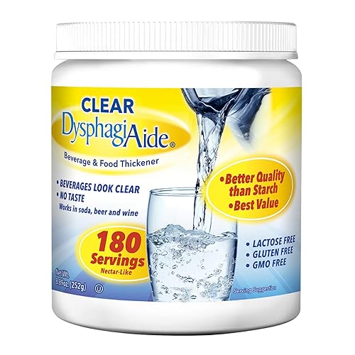 Clear DysphagiAide Thickener, 180 Serving Jar (252g), Xanthan Gum Powder for IDDSI Thickness Levels 1-4