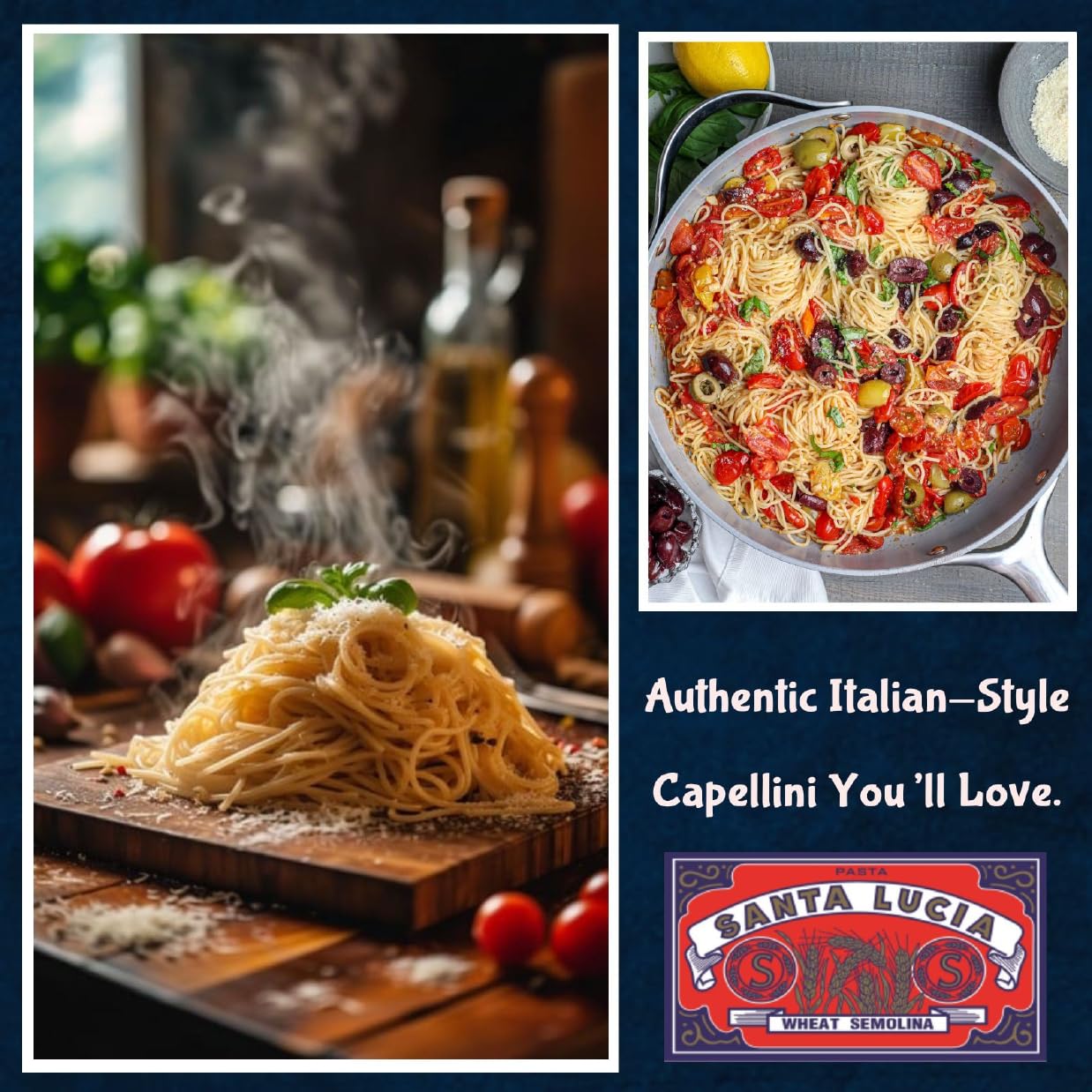 Pasta Santa Lucia Capellini, Pack Of 10 (16 oz Each), Authentic Italian Angel Hair, 100% Durum Wheat Semolina, Non-GMO, 100% Vegan, Fast 5 Minute