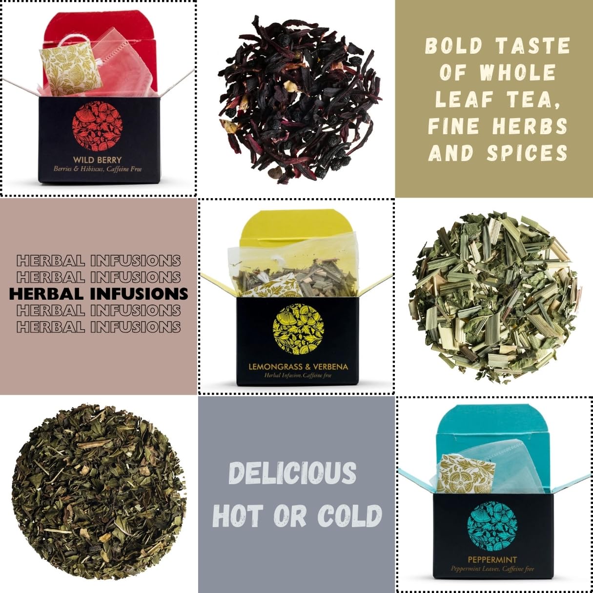 Ceremonie Tea Variety Pack - Kosher Tea Set with Wooden Serving Tray - Wrapped Individually in Silky Mesh Bags - Herbal Tea Boxes - Gift Set of 8