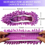 M-jump 8 PCS 4 Pairs Duster Mop Slippers Cover, Multi Function Chenille Fibre Washable Dust Mop Floor Cleaning Shoes for Bathroom, Office, Kitchen