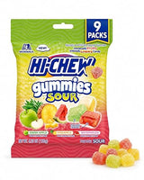Hi-Chews Gummy Candy, 9 Bags, Soft Chew Fruit Candy for Snacking and Sharing, Green Apple Pineapple Watermelon Flavors, Gluten Free Sweet and Sour
