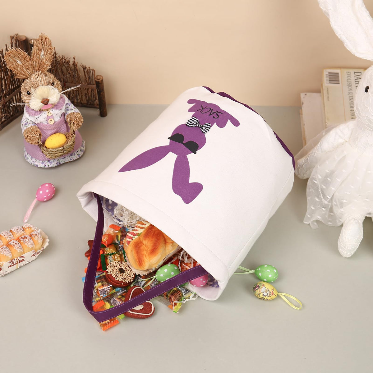 Nobelook Easter Bunny Basket: Personalized Easter Basket for Boys and Girls - Personalized Tote Easter Basket (Style 6)