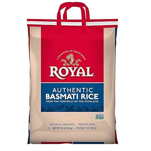 Royal Basmati Rice - Authentic Long Grain White Basmati Rice - 15 lb Bag - Perfect for Biryanis, Pilafs & Curries - Cook in Microwave or on Stove Top