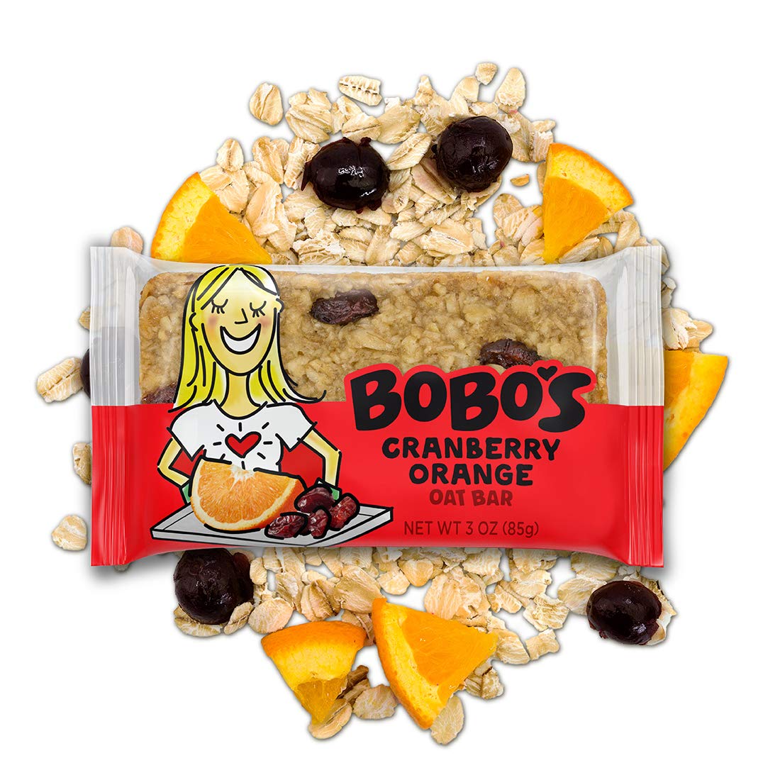 Bobo's Cranberry Orange Oat Bars, Simple Ingredients, Whole Grain Oats, Plant Based, Gluten Free Breakfast Bars, Non-GMO, Healthy Snacks for Adults