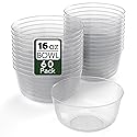 Trendables Clear Plastic Bowls - Disposable - 16 Oz - Large - Heavy Duty - 60 Count - Perfect For Weddings And Parties