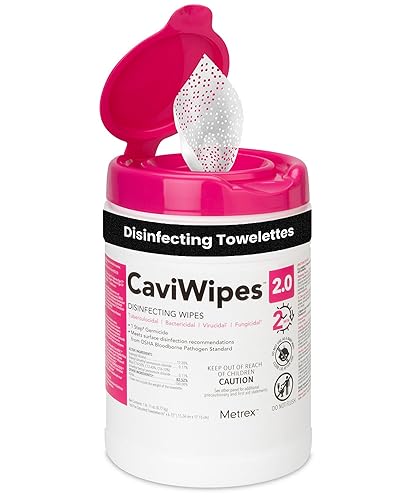 Metrex - CaviWipes 2.0 Disinfecting Wipes for Healthcare, Dental & Clinical Use - Manual Pull, Pre-Moistened, Non-Sterile, Disposable 6" x 6.75" - 160