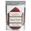 BAZARBUL Premium Crushed Aleppo Pepper Flakes, Turkish Pul Biber, Organic Halaby Chili Powder, Mild & Fruity Mediterranean Spice, 4 Ounces