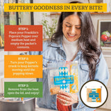 Franklin’s Gourmet Popcorn All-In-One Pre-Measured Packs - 4oz. Pack of 10 - Butter Flavored Coconut Oil + Butter Salt Popcorn Seasoning + Organic