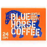 Blue Horse 'Gentle Giant' Original Coffee Pods, Medium Roast, 24ct Single Serve, Compatible with K Cups 2.0, Farm Fresh, Premium 100% Arabica Beans