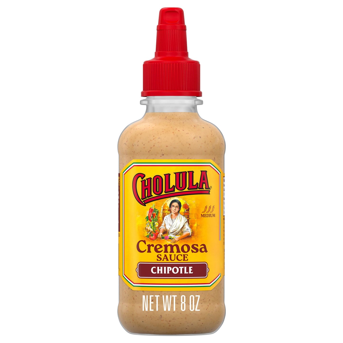 Cholula Cremosa Sauce, Chipotle, Medium Heat, Creamy, Smoky, Squeezable Topping For Elotes, Tacos, Soup, Tostadas, Nachos and More, 8 fl oz