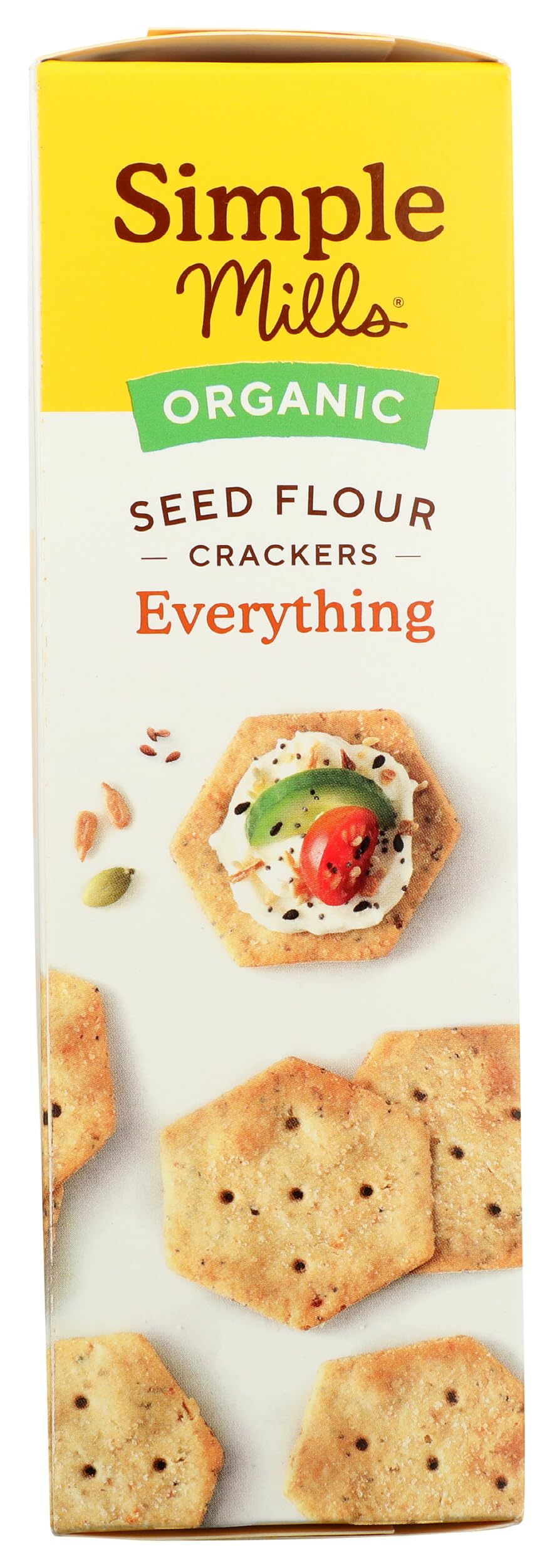 Simple Mills Organic Seed Crackers, Everything, Gluten Free, Flax Seed, Sunflower Seeds, Corn Free, Low-Calorie Snacks, Plant Based, Nutrient Dense