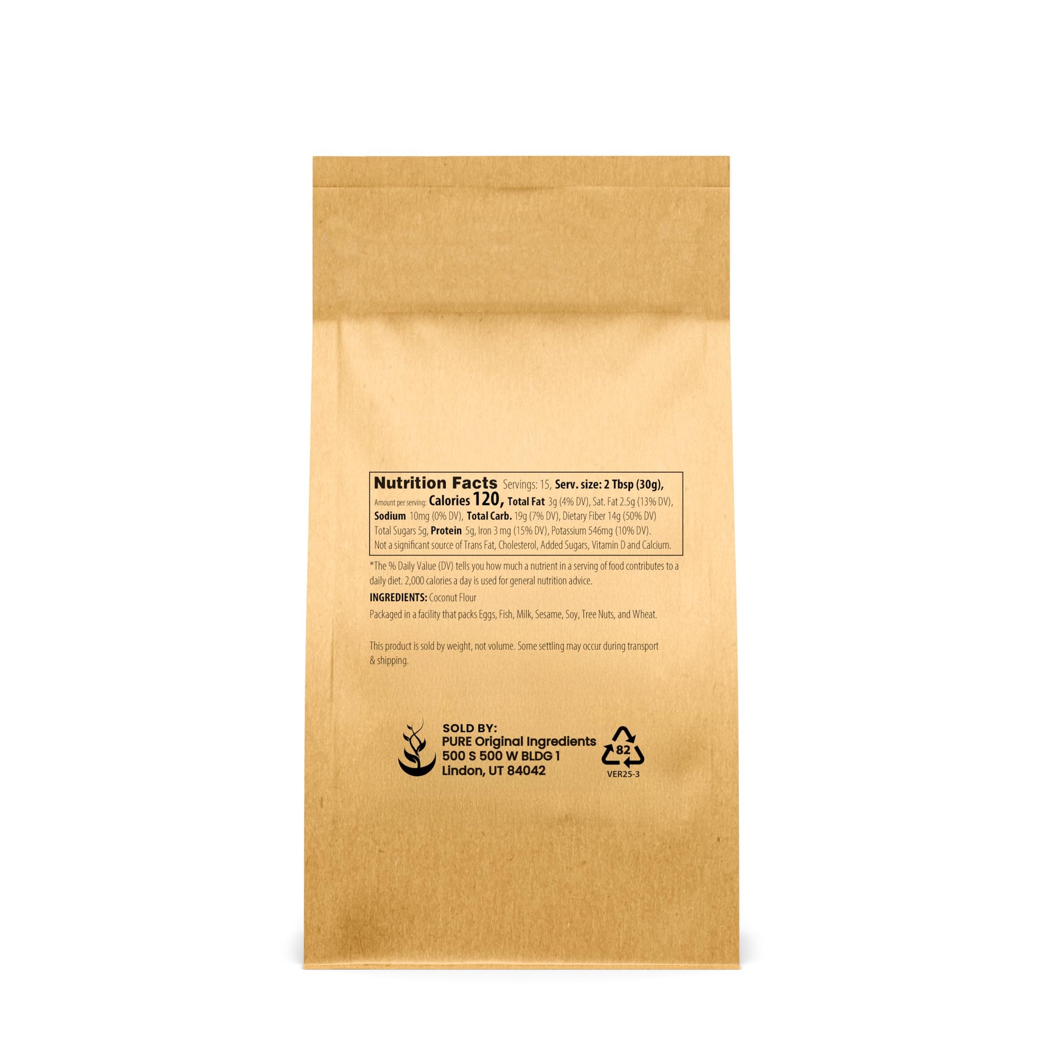 Pure Original Ingredients Coconut Flour (1 lb) Wheat Flour Alternative, Baking.
