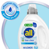 all free clear, Original, Liquid Laundry Detergent for Sensitive Skin, Unscented and Hypoallergenic, Concentrated, 50oz, 66 Loads