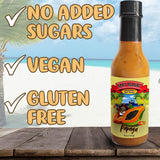Spicy Delight Best Hot Sauce by Flavor Pirate, Aruba Hot Sauce Made With Habanero Pepper, Papaya, and Spices, Caribbean Inspired Papaya Spicy Salsa