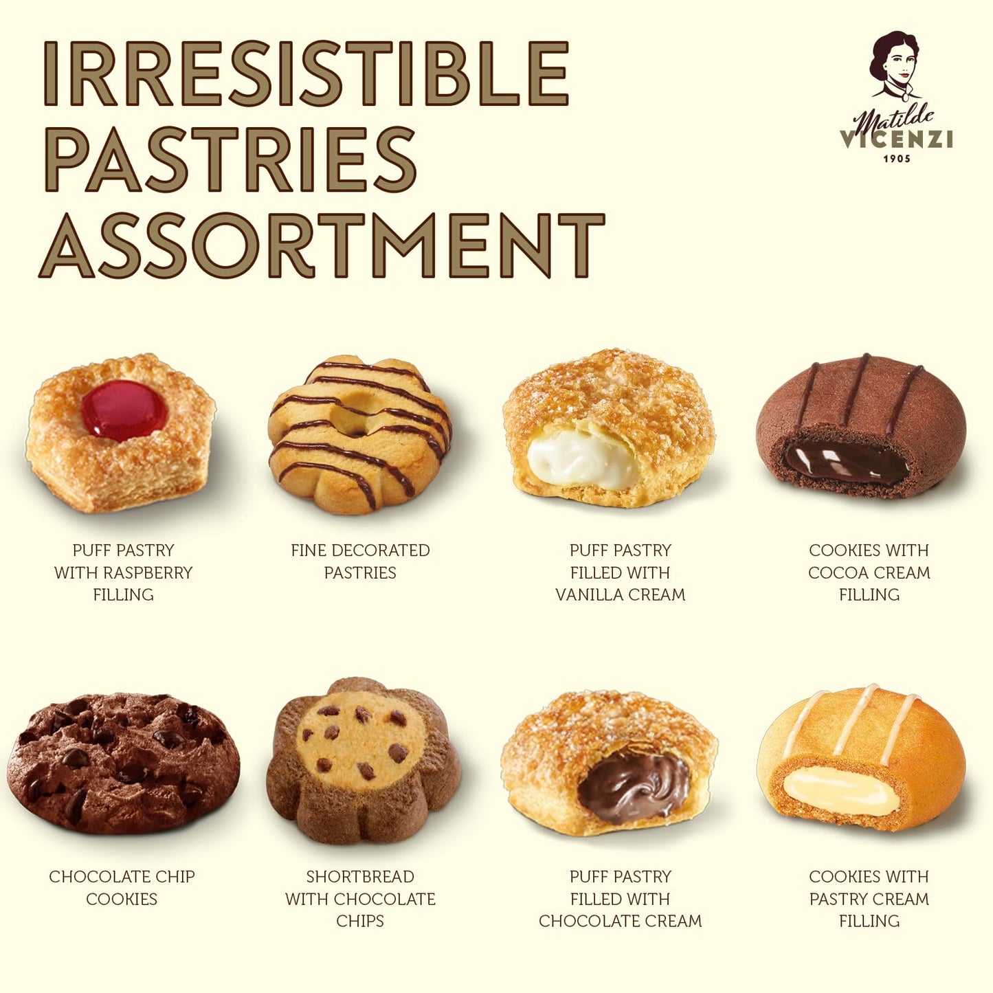 Matilde Vicenzi Mediterraneo Cookie Gift Tin - Pastries & Cookies in Individually Wrapped Trays - Gourmet Gifts for Dads, Teachers, Birthday