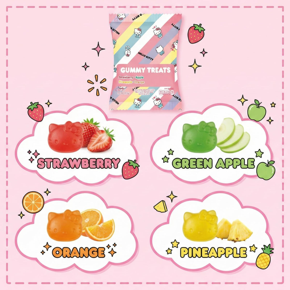 Cookie Dough Bites Hello Kitty Fruit Gummies Wrapped 2 lb Bag