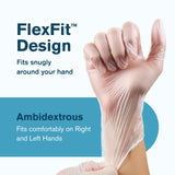 Ridex Disposable Gloves Latex-Free Clear Vinyl Gloves [100-Count] Powder-Free All-Purpose Gloves, Dispenser Box Gloves 100 Pieces - Size Medium Glove