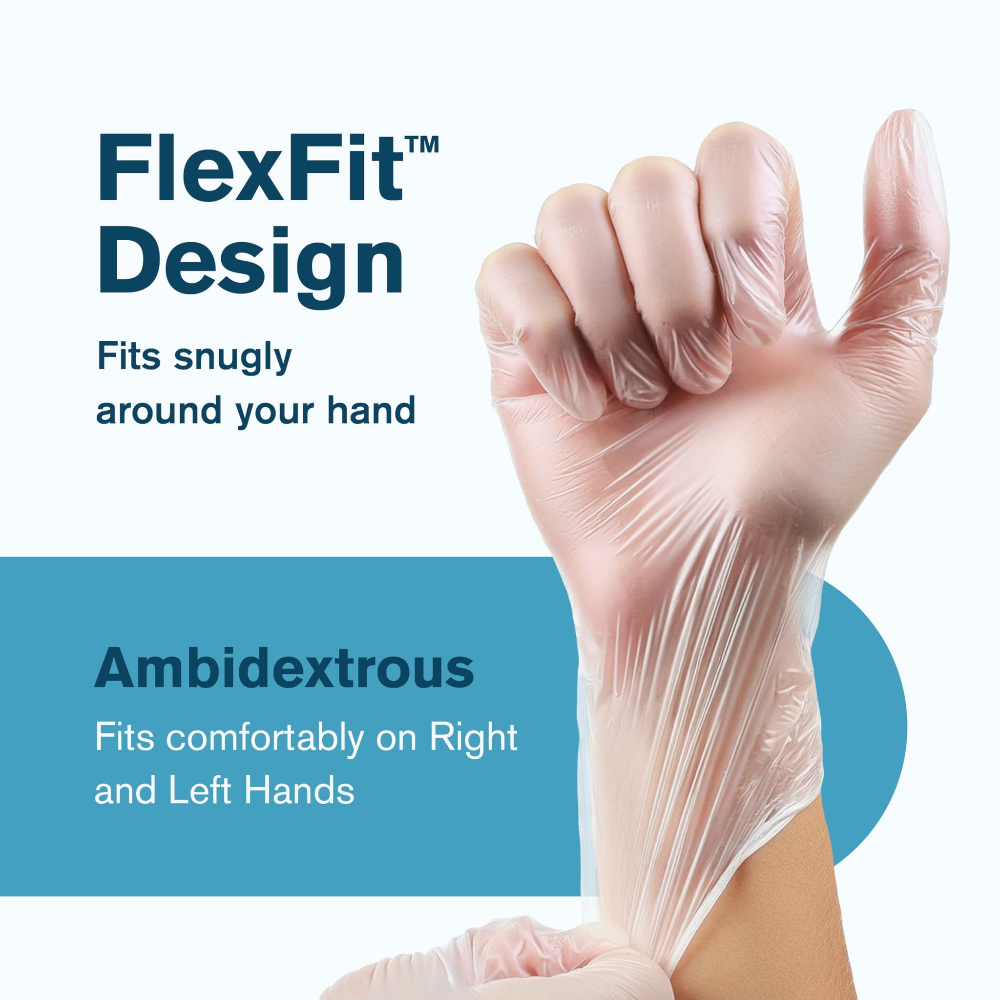 Ridex Disposable Gloves Latex-Free Clear Vinyl Gloves [100-Count] Powder-Free All-Purpose Gloves, Dispenser Box Gloves 100 Pieces - Size Medium Glove