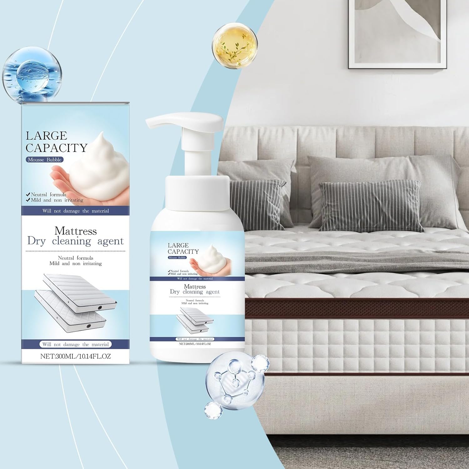 1pc Mattress Stain Remover for Bed & Fabric, Powerful Yellow Stain Cleaner for Old & New Stains, Gentle Spot Treatment for Mattress, Couch, Rug