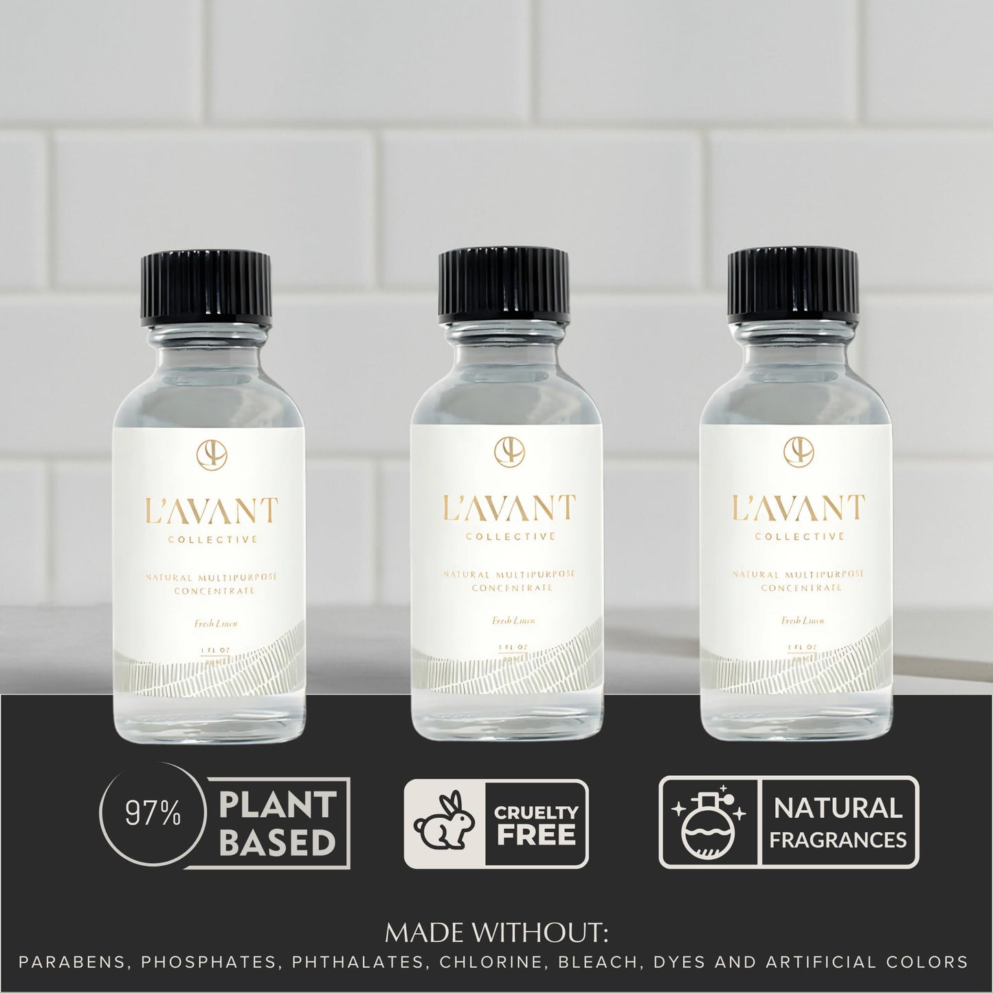 L'AVANT Collective Luxury Multipurpose Surface Cleaner Concentrate | All Purpose Cleaning Spray Refill, Plant-Based & Non-Toxic | Makes 48 Fl Oz, EPA