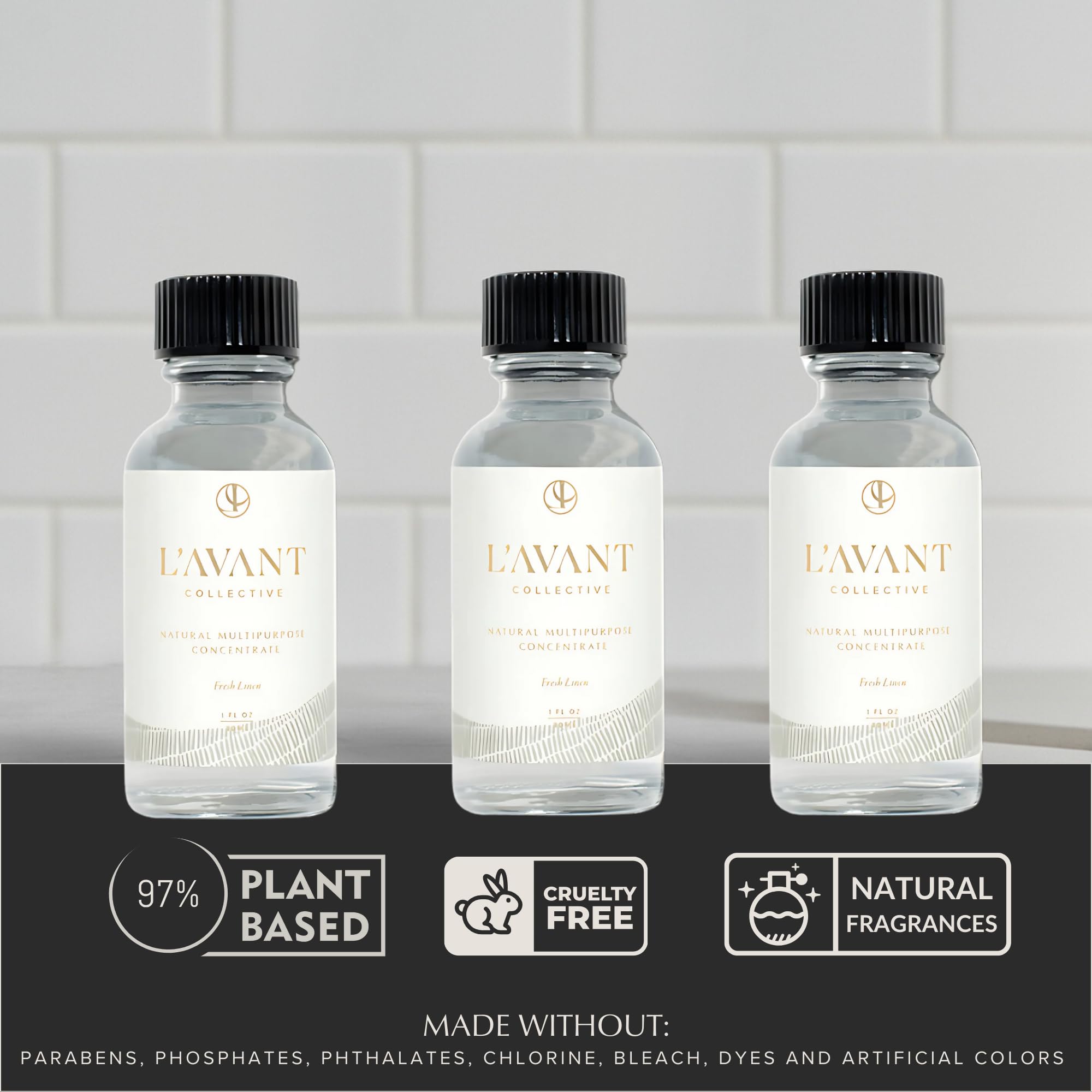 L'AVANT Collective Luxury Multipurpose Surface Cleaner Concentrate | All Purpose Cleaning Spray Refill, Plant-Based & Non-Toxic | Makes 48 Fl Oz, EPA