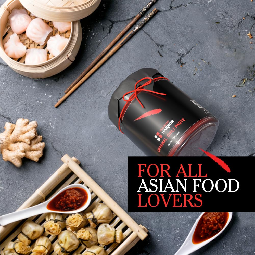 Fragrant Harbor Chili Paste - Authentic Hong Kong-Style, Vegan, Mild Heat - 6oz Jar - Small-Batch, Flavorful, Umami-Rich - Great for Dipping