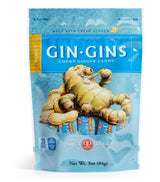 GIN GINS Peanut Ginger Chew Candy by The Ginger People - Individually Wrapped Healthy Candy - 3 oz Bag - Pack of 24